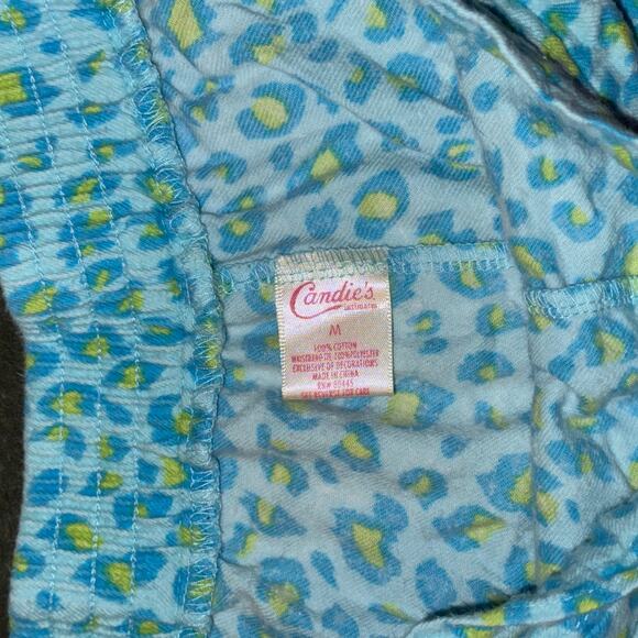 Vintage Y2K Candie's Pajama Set Blue/Hot Pink Animal Print Junior's Size Medium - Picture 6 of 6